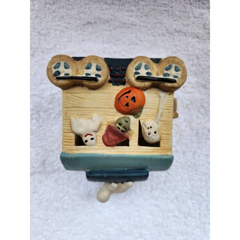 Vintage 90s Halloween train set 3 Pc Lighted Eerie Express decor Spooky pumpkin